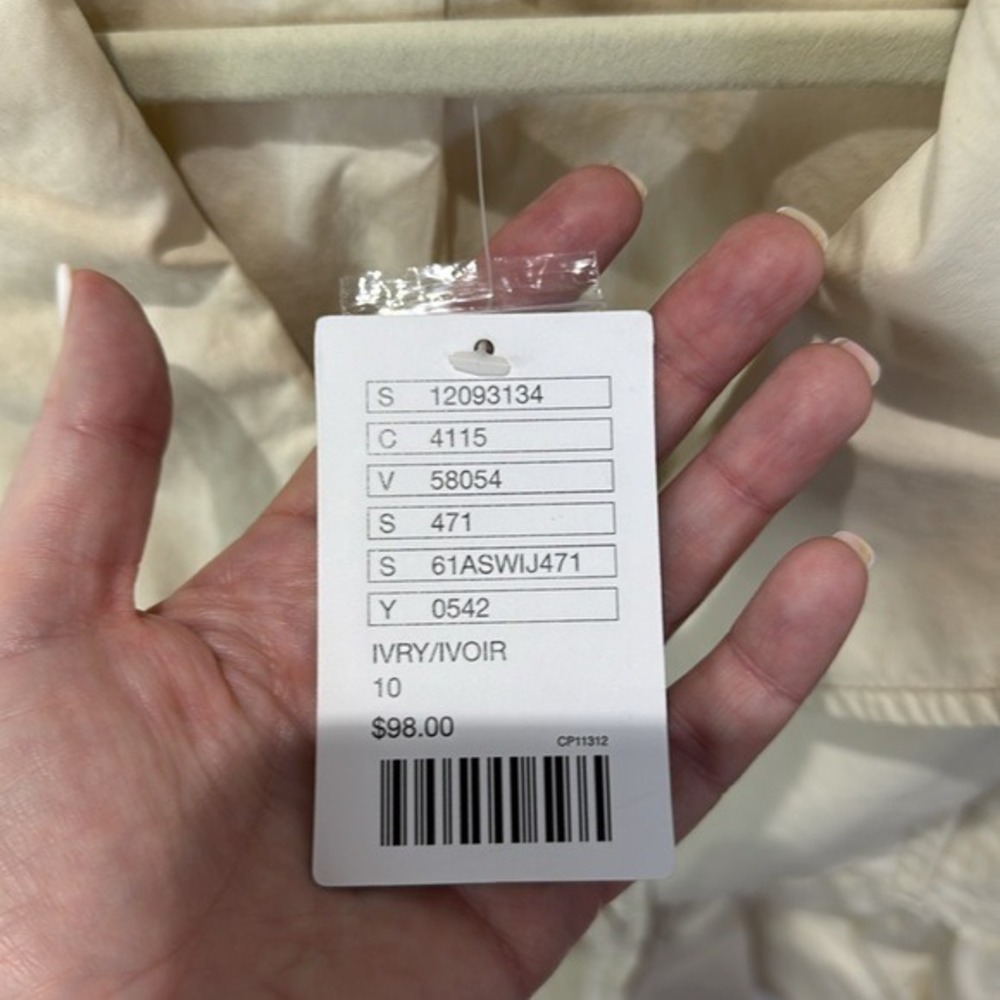 Elevenses Ivory Cropped Jacket Size 10 Button Front Peplum Career - Picture 3 of 7